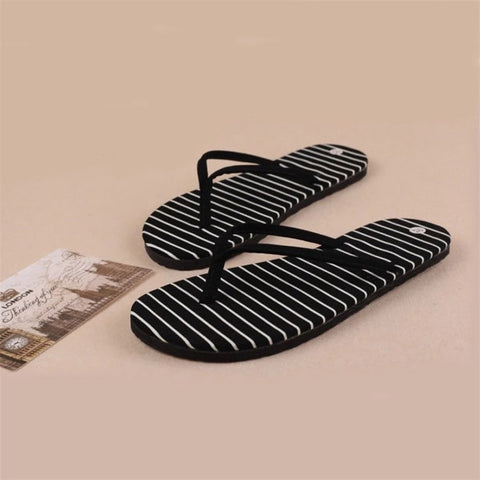 Striped flip flops