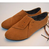 Leather lace flats