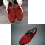 Leather lace flats