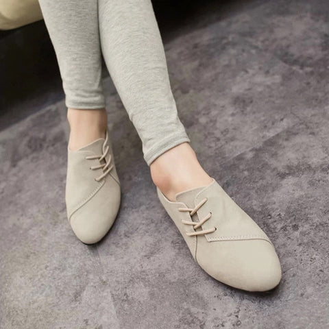Leather lace flats