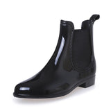 Square heel rain boots