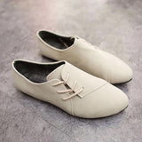 Leather lace flats