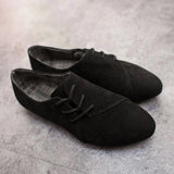 Leather lace flats