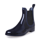 Square heel rain boots
