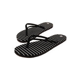 Striped flip flops